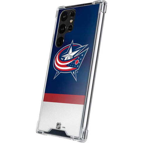 NHL Columbus Blue Jackets Alternate Jersey Galaxy S22 Ultra Clear Case