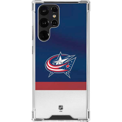 NHL Columbus Blue Jackets Alternate Jersey Galaxy S23 Ultra Clear Case