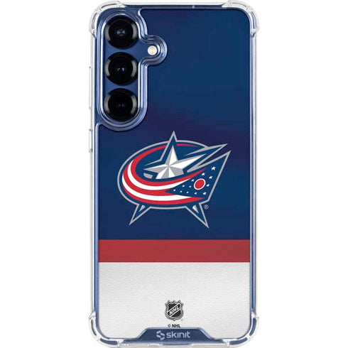 NHL Columbus Blue Jackets Alternate Jersey Galaxy S25 FE Clear Case