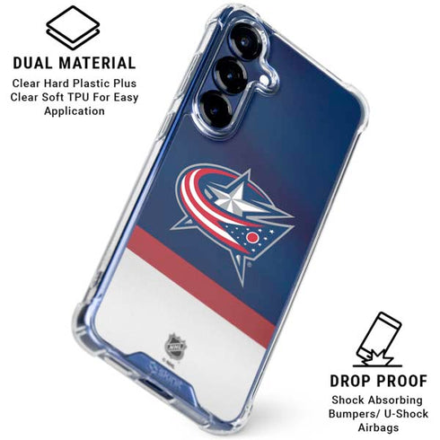 NHL Columbus Blue Jackets Alternate Jersey Galaxy S25 FE Clear Case