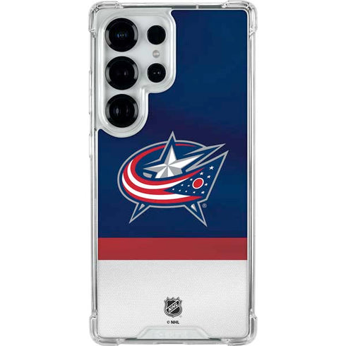 NHL Columbus Blue Jackets Alternate Jersey Galaxy S25 Ultra Clear Case