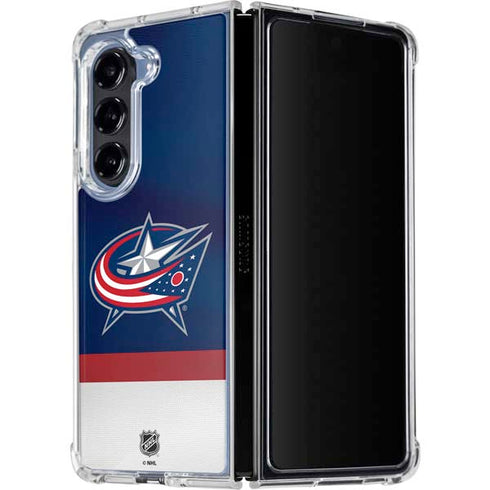 NHL Columbus Blue Jackets Alternate Jersey Galaxy Z Fold5 5G Clear Case