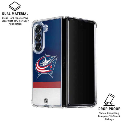 NHL Columbus Blue Jackets Alternate Jersey Galaxy Z Fold7 Clear Case