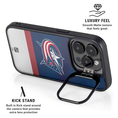 NHL Columbus Blue Jackets Alternate Jersey iPhone 13 Pro Max Kickstand Case