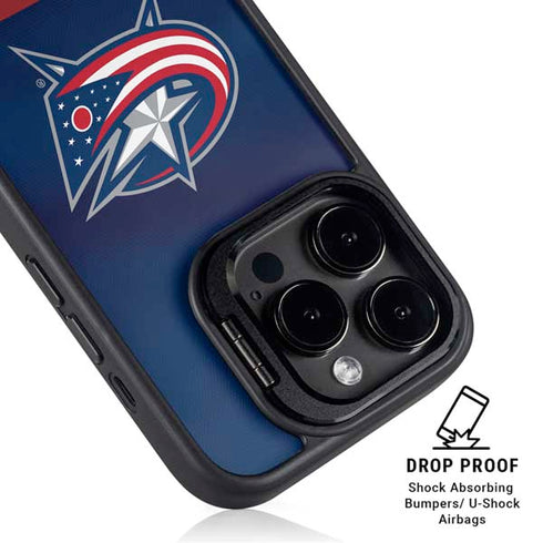 NHL Columbus Blue Jackets Alternate Jersey iPhone 13 Pro Max Kickstand Case
