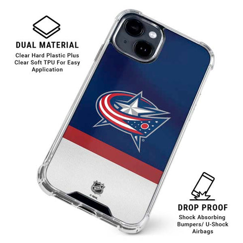 NHL Columbus Blue Jackets Alternate Jersey iPhone 15 Clear Case
