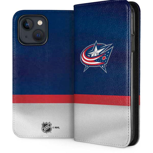 NHL Columbus Blue Jackets Alternate Jersey iPhone 15 Plus Folio Case