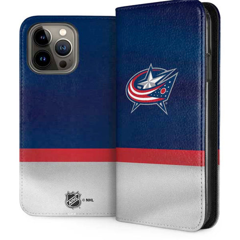 NHL Columbus Blue Jackets Alternate Jersey iPhone 15 Pro Max Folio Case