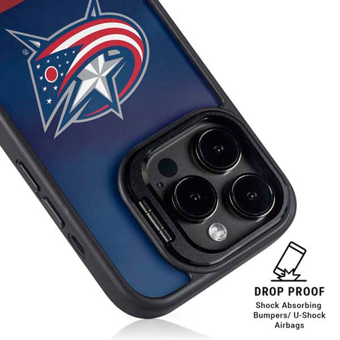 NHL Columbus Blue Jackets Alternate Jersey iPhone 15 Pro Max Kickstand Case