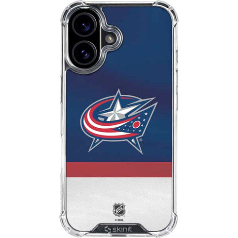 NHL Columbus Blue Jackets Alternate Jersey iPhone 16 Plus Clear Case
