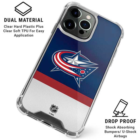 NHL Columbus Blue Jackets Alternate Jersey iPhone 16 Pro Max Clear Case