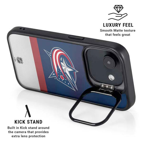 NHL Columbus Blue Jackets Alternate Jersey iPhone 16e Kickstand Case