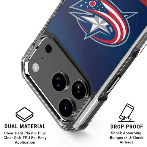 NHL Columbus Blue Jackets Alternate Jersey iPhone 17 Pro Max Clear Case