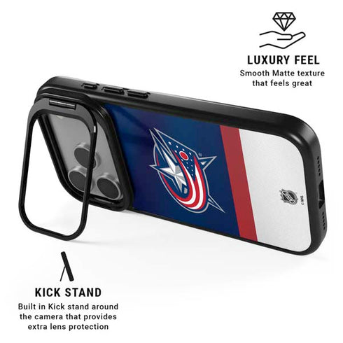 NHL Columbus Blue Jackets Alternate Jersey iPhone 17 Pro Max Kickstand Case