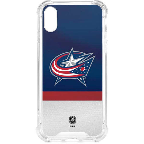 NHL Columbus Blue Jackets Alternate Jersey iPhone XS Clear Case