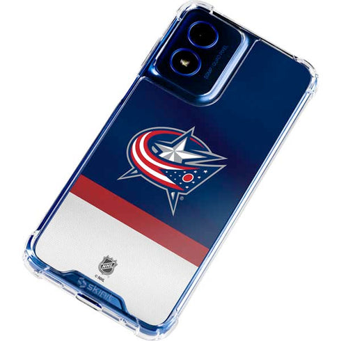NHL Columbus Blue Jackets Alternate Jersey Moto G 5G (2024) Clear Case