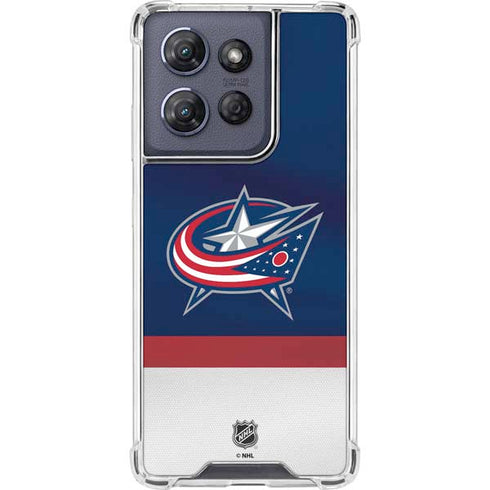 NHL Columbus Blue Jackets Alternate Jersey Moto G Play 5G (2025) Clear Case