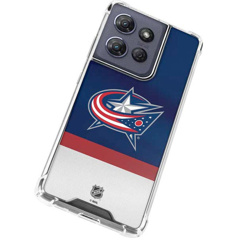 NHL Columbus Blue Jackets Alternate Jersey Moto G Play 5G (2025) Clear Case