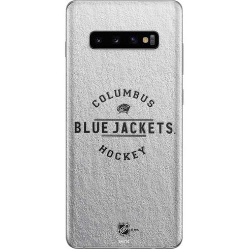NHL Columbus Blue Jackets Black Text Galaxy S10 Plus Skin