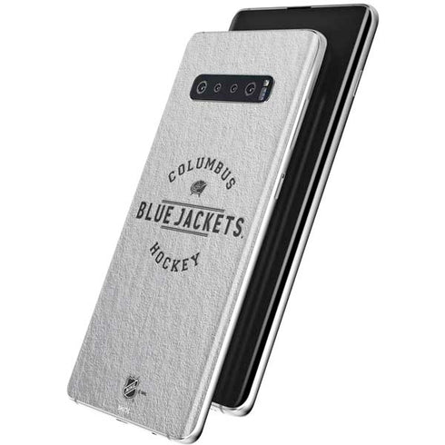 NHL Columbus Blue Jackets Black Text Galaxy S10 Plus Skin