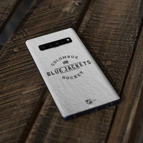 NHL Columbus Blue Jackets Black Text Galaxy S10 Plus Skin