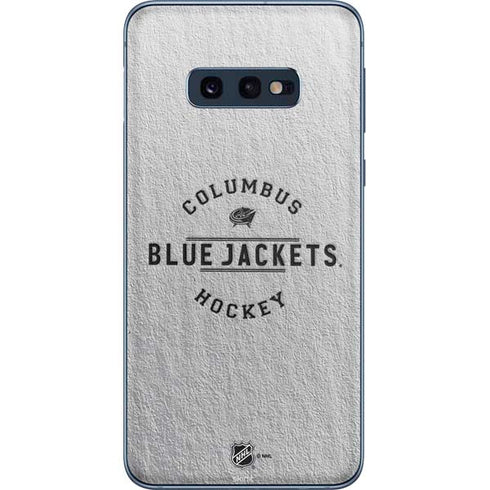NHL Columbus Blue Jackets Black Text Galaxy S10e Skin