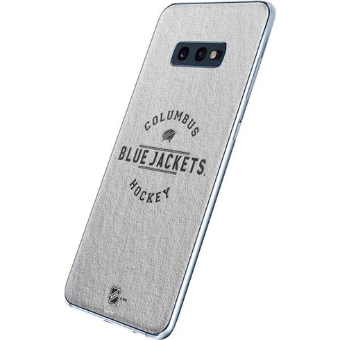 NHL Columbus Blue Jackets Black Text Galaxy S10e Skin