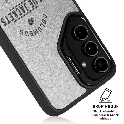 NHL Columbus Blue Jackets Black Text Galaxy S25 Kickstand Case