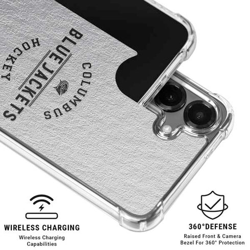 NHL Columbus Blue Jackets Black Text Galaxy S26 Clear Case
