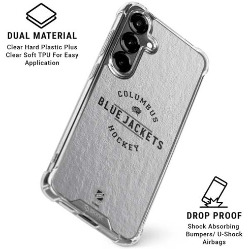 NHL Columbus Blue Jackets Black Text Galaxy S26 Clear Case