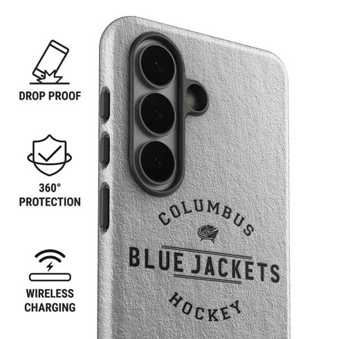 NHL Columbus Blue Jackets Black Text Galaxy S26 Plus Impact Case