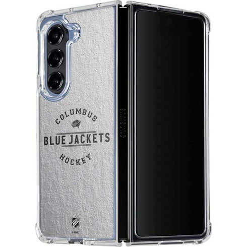 NHL Columbus Blue Jackets Black Text Galaxy Z Fold5 5G Clear Case