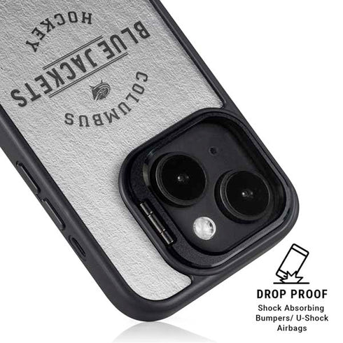 NHL Columbus Blue Jackets Black Text iPhone 14 Plus Kickstand Case