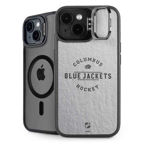 NHL Columbus Blue Jackets Black Text iPhone 15 Plus Kickstand Case