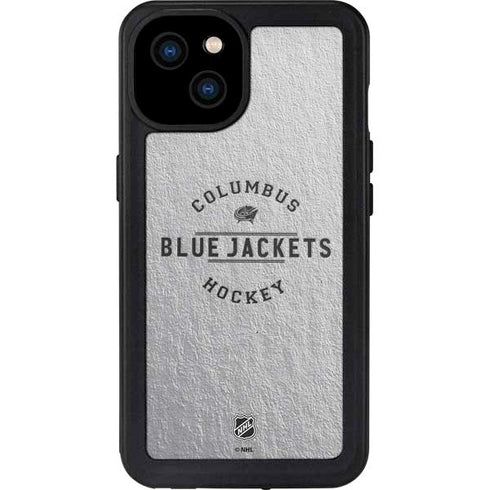 NHL Columbus Blue Jackets Black Text iPhone 15 Plus Waterproof Case