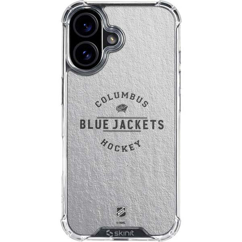 NHL Columbus Blue Jackets Black Text iPhone 16 Clear Case