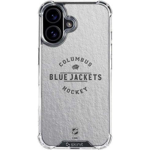 NHL Columbus Blue Jackets Black Text iPhone 16 Plus Clear Case