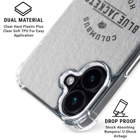 NHL Columbus Blue Jackets Black Text iPhone 16 Plus Clear Case