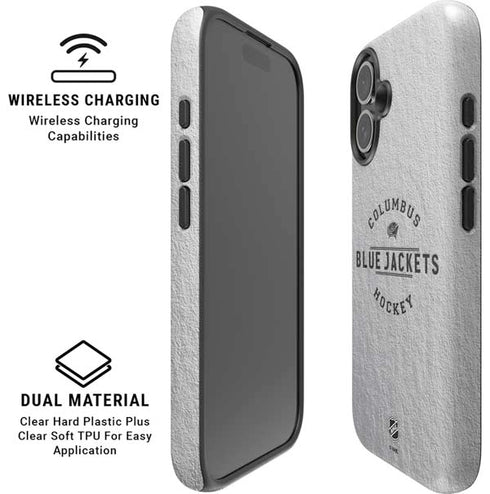 NHL Columbus Blue Jackets Black Text iPhone 16 Plus Magsafe Impact Case