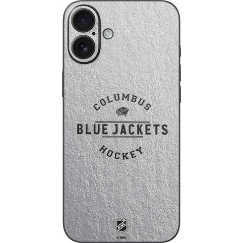 NHL Columbus Blue Jackets Black Text iPhone 16 Plus Skin
