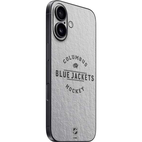 NHL Columbus Blue Jackets Black Text iPhone 16 Plus Skin