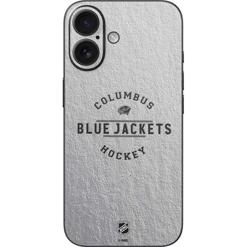 NHL Columbus Blue Jackets Black Text iPhone 16 Skin