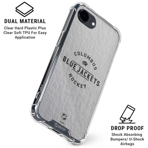 NHL Columbus Blue Jackets Black Text iPhone 16e Clear Case
