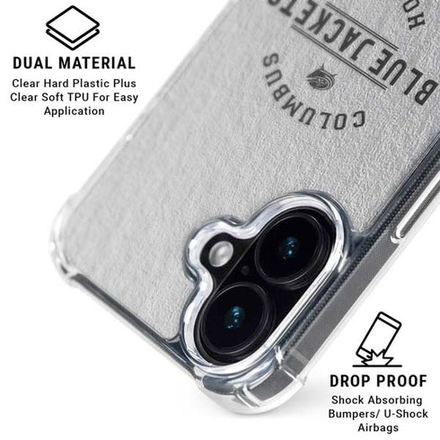 NHL Columbus Blue Jackets Black Text iPhone 17 Clear Case