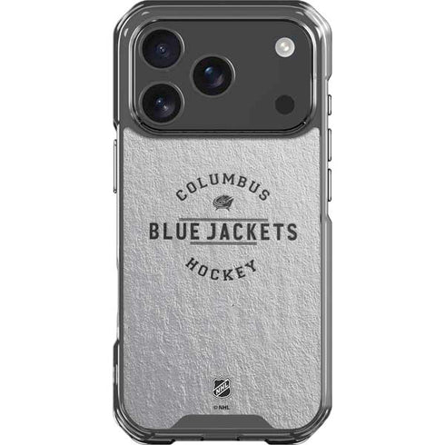 NHL Columbus Blue Jackets Black Text iPhone 18 Pro Clear Case