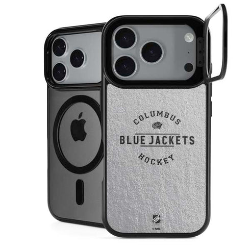 NHL Columbus Blue Jackets Black Text iPhone 18 Pro Kickstand Case