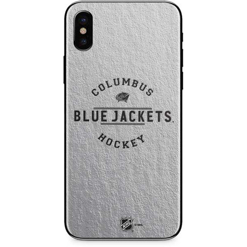 NHL Columbus Blue Jackets Black Text iPhone XS Skin