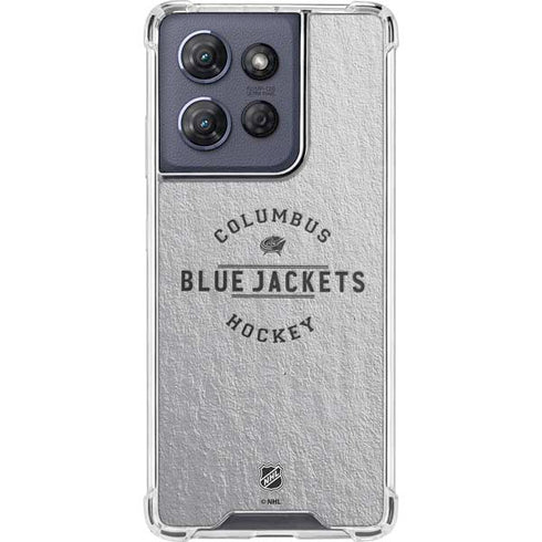 NHL Columbus Blue Jackets Black Text Moto G 5G (2025) Clear Case