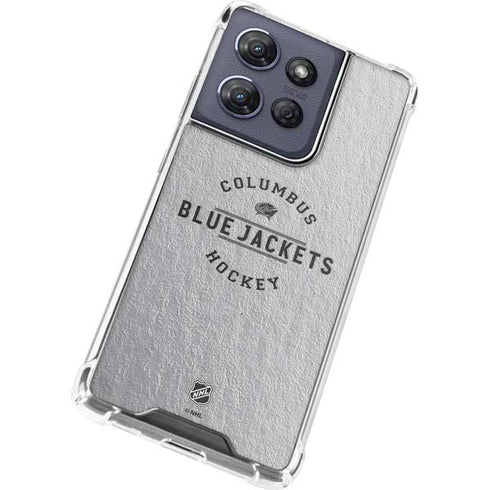 NHL Columbus Blue Jackets Black Text Moto G Stylus 5G (2025) Clear Case