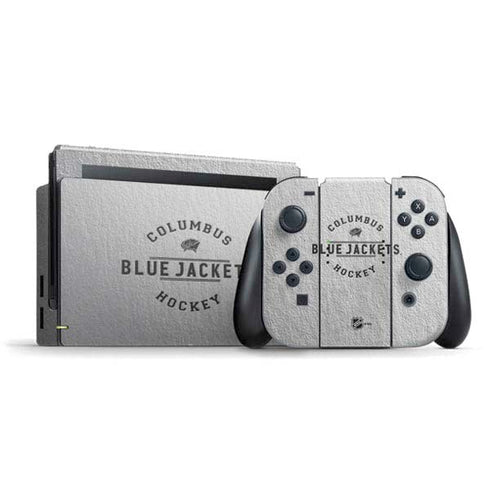 NHL Columbus Blue Jackets Black Text Nintendo Skins